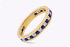 0.94 Carats Total Round Cut Alternating Sapphire and Diamond Eternity Wedding Band in Yellow Gold