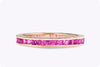 1.58 Carats Total Pink Sapphire Eternity Fashion Ring in Rose Gold