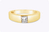 EGL Certified 0.55 Carat Princess Cut Diamond Solitaire Wedding Band in Yellow Gold
