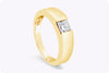 EGL Certified 0.55 Carat Princess Cut Diamond Solitaire Wedding Band in Yellow Gold