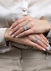 2.67 Carat Round Cut Diamond Concave Band in White Gold