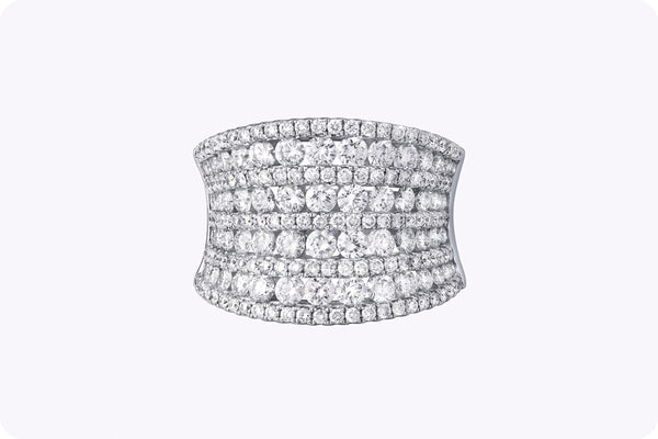 2.67 Carat Round Cut Diamond Concave Band in White Gold
