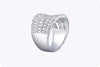 2.67 Carat Round Cut Diamond Concave Band in White Gold