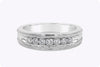 0.49 Carat Total Round Diamond Seven Stone Men's Wedding Band in White Gold