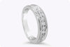 0.49 Carat Total Round Diamond Seven Stone Men's Wedding Band in White Gold