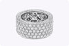 6.69 Carats Total Brilliant Round Diamond Eternity Wide Wedding Band in White Gold