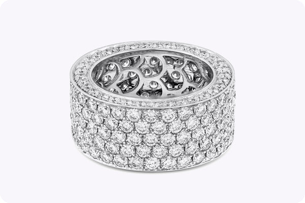 6.68 Carats Total Round Brilliant Diamond Wide Eternity Wedding Band in White Gold