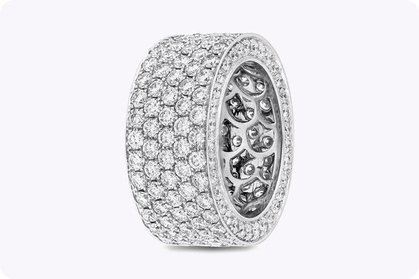 6.68 Carats Total Round Brilliant Diamond Wide Eternity Wedding Band in White Gold