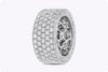 6.68 Carats Total Brilliant Round Diamond Eternity Wide Wedding Band in White Gold