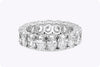 5.52 Carat Total Oval Cut Diamond Eternity Wedding Band Ring in Platinum