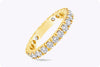 1.37 Carat Total Round Diamond Eternity Wedding Band Ring in Yellow Gold