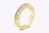 0.83 Carats Princess Cut Seven-Stone Channel Set Wedding Band in Yellow Gold