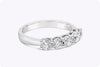 1.21 Carats Total Round Diamond Five-Stone Wedding Band Ring in White Gold