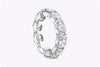 7.40 Carats Total Oval Cut Diamond Horizontal Eternity Wedding Band in Platinum