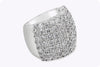 6.73 Carats Total Brilliant Round Diamond Cocktail Wide Ring in White Gold