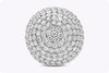 12.06 Carats Total Brilliant Round Micro Pave Set Diamond Dome Cocktail Ring in White Gold