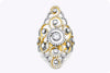 2.25 Carats Total Rose and Round Cut Diamond Filigree Fashion Ring in White Gold and Yellow Gold