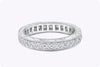 1.10 Carats Total Round Diamond Channel-Set Antique Eternity Wedding Band in Platinum