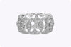 0.90 Carats Total Brilliant Round Diamond Open-Work Wide Fashion Ring in White Gold