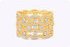 1.69 Carats Total Brilliant Round Cut Diamond Four Row Fashion Ring in Rose Gold
