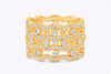 1.69 Carats Total Round Brilliant Cut Diamond Four-Row Ring in Rose Gold