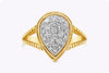 0.59 Carats Total Micro-Pave Diamond Pear Shape Fashion Ring in Yellow Gold