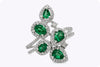 1.19 Pear and Oval Shape Green Emerald Fashion Ring