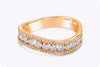 0.78 Carat Round Diamond Eternity Curved Wedding Band Ring in Rose Gold