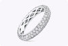 1.78 Carats Round Cut Diamond Eternity Wedding Band Ring in White Gold