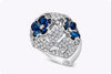 8.11 Carats Total Pear Shape Sapphire with Diamonds Dome Fashion Ring in White Gold