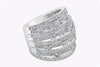 2.71 Carats Total Round Diamond Nine Row Open Work Fashion Ring in White Gold