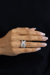 2.42 Carats Total Brilliant Round Diamonds Wide Cross Fashion Ring in White Gold