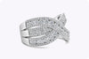 2.42 Carats Total Brilliant Round Diamonds Wide Cross Fashion Ring in White Gold