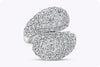 5.69 Carats Total Brilliant Round Diamonds Dome Bypass Ring in White Gold