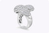 5.69 Carats Total Brilliant Round Diamonds Dome Bypass Ring in White Gold