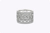 1.30 Carats Total Round Brilliant Cut Diamond Antique-Style Wedding Band in White Gold