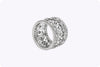 1.30 Carats Total Round Brilliant Cut Diamond Antique-Style Wedding Band in White Gold