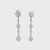 1.78 Carats Total Round Brilliant Cut Diamond Cluster Drop Earrings in White Gold