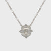 GIA Certified 1.02 Carats Mixed-Cut Diamond Halo Pendant Necklace in Platinum