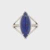 4.95 Carats Marquise Cut Lapis Lazuli & Diamond Fashion Ring in White Gold