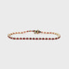 3.52 Carats Total Round Cut Ruby & Diamond Tennis Bracelet in Yellow Gold