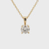 0.45 Carat Round Brilliant Cut Diamond Solitaire Pendant Necklace in Yellow Gold