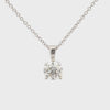 0.62 Carat Round Brilliant Cut Diamond Solitaire Pendant Necklace in White Gold