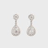 1.94 Carats Total Pear Shape Diamond Dangle Drop Earrings in White Gold