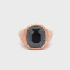 15.05 Carats Octagonal Shape Black Diamond Men's Cocktail Ring in Rose Gold