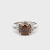 GIA Certified 3.04 Carats Brown Diamond Three-Stone Engagement Ring in Platinum