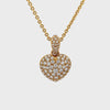 4.43 Carats Total Round Brilliant Cut Diamond Heart Pendant Necklace in Yellow Gold