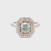 GIA Certified 1.53 Carats Cushion Cut Diamond Double Halo Engagement Ring in White Gold