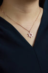 Star of David Pendant Necklace in Rose Gold