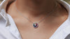 1.65 Total Carat Multi Color Sapphire with Diamond Flower Style Pendant Necklace